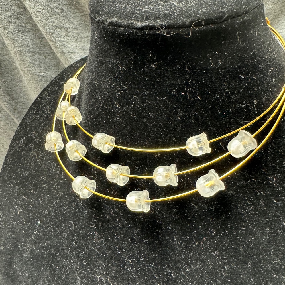 Lalique 3 Strand Lily of the Valley Choker Necklace